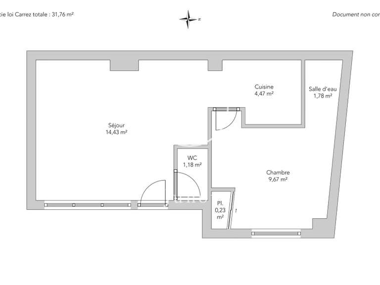 Appartement Paris 7e - 1 chambre - 31m²