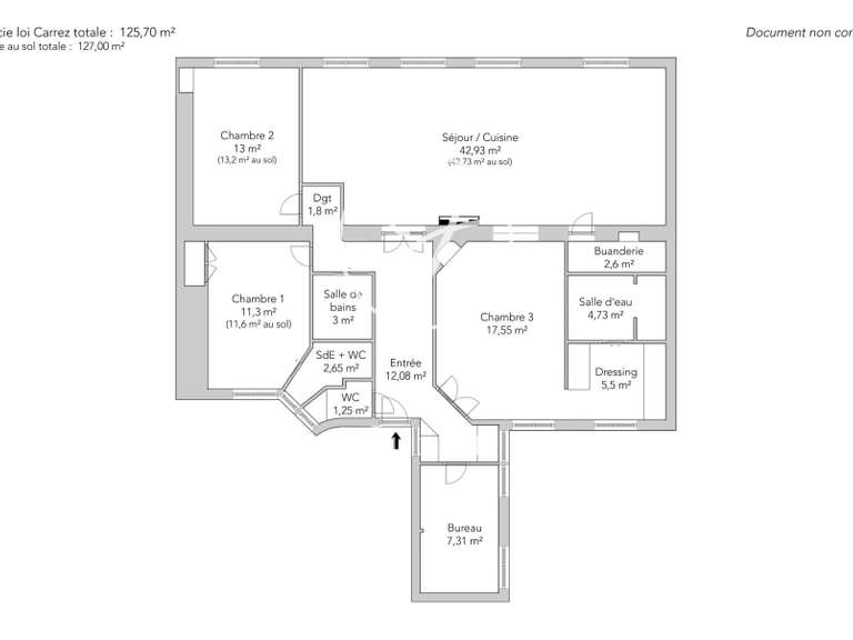 Appartement Paris 7e - 3 chambres - 127m²