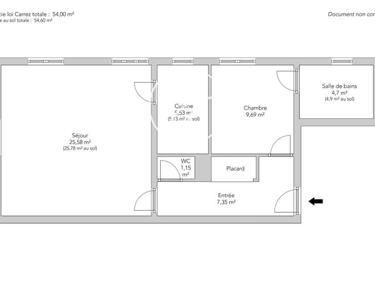 Appartement Paris 7e - 1 chambre - 54m²