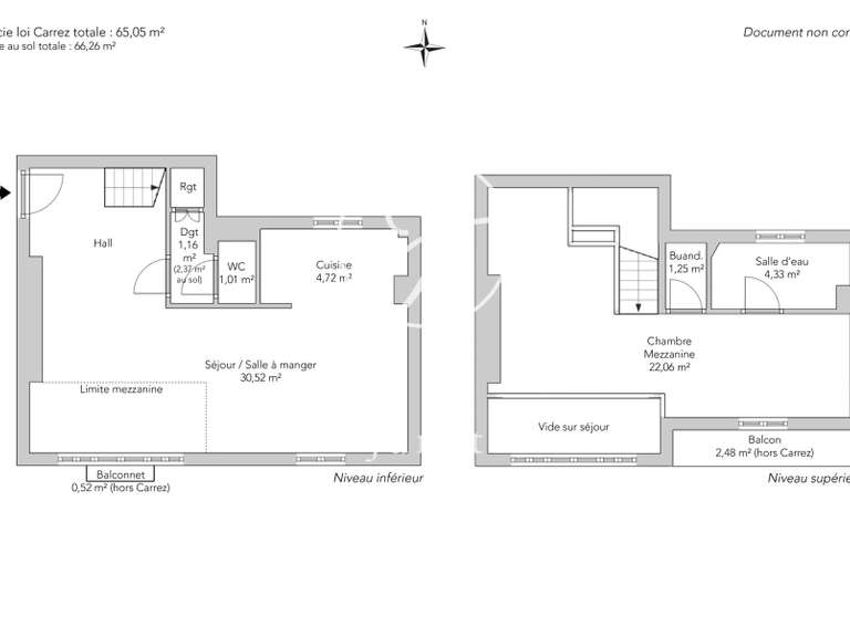 Appartement Paris 7e - 1 chambre - 65m²