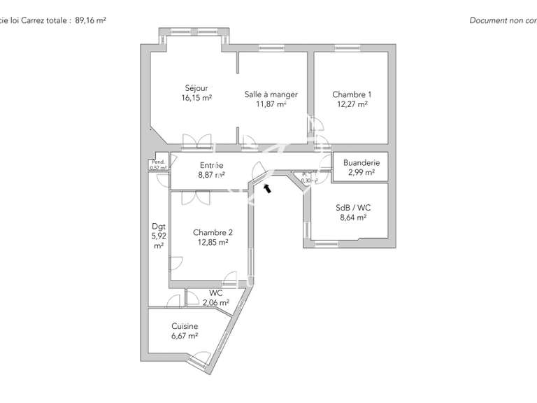 Appartement Paris 7e - 3 chambres - 97m²
