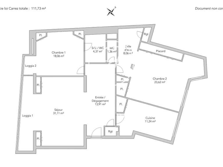 Appartement Paris 7e - 2 chambres - 111m²
