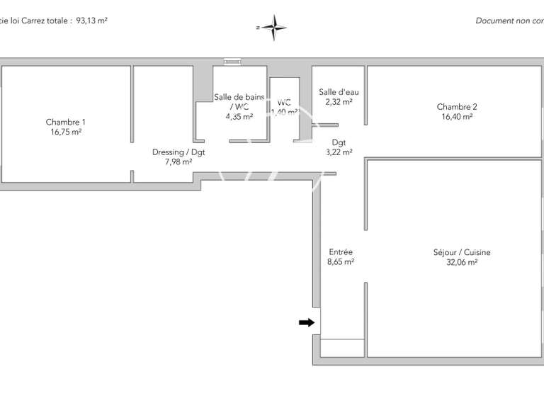 Appartement Paris 7e - 2 chambres - 93m²