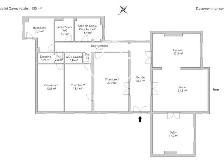 Appartement Paris 8e - 3 chambres - 155m²