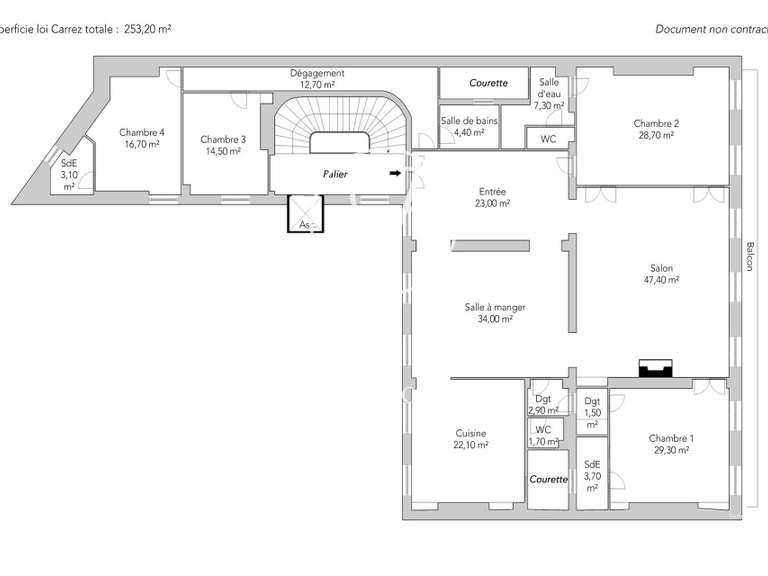Appartement Paris 8e - 4 chambres - 253m²