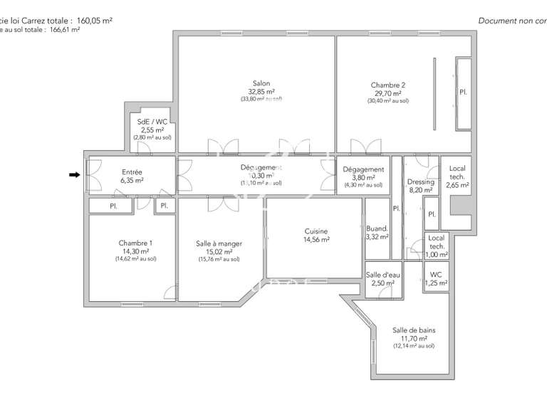 Appartement Paris 8e - 2 chambres - 160m²