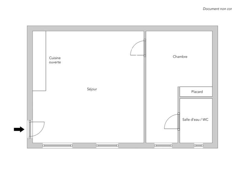 Appartement Paris 8e - 1 chambre - 39m²