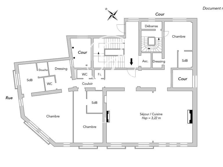 Appartement Paris 8e - 3 chambres - 165m²