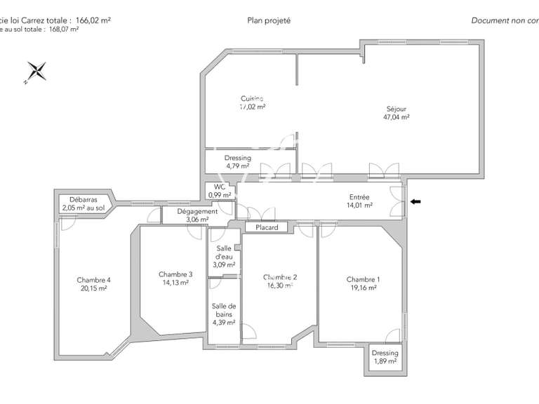 Appartement Paris 8e - 4 chambres - 168m²