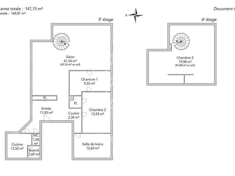 Appartement Paris 9e - 3 chambres - 169m²