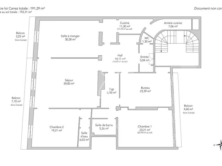 Appartement Paris 9e - 3 chambres - 193m²