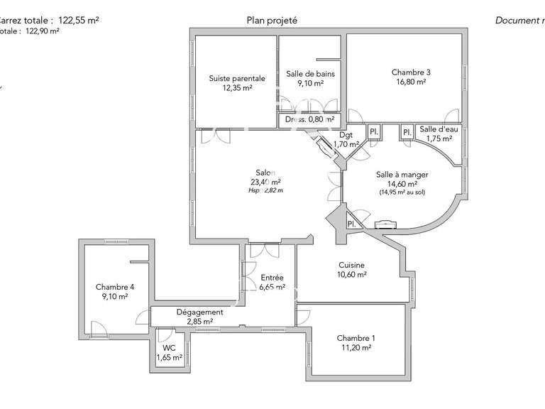 Appartement Paris 9e - 3 chambres - 122m²