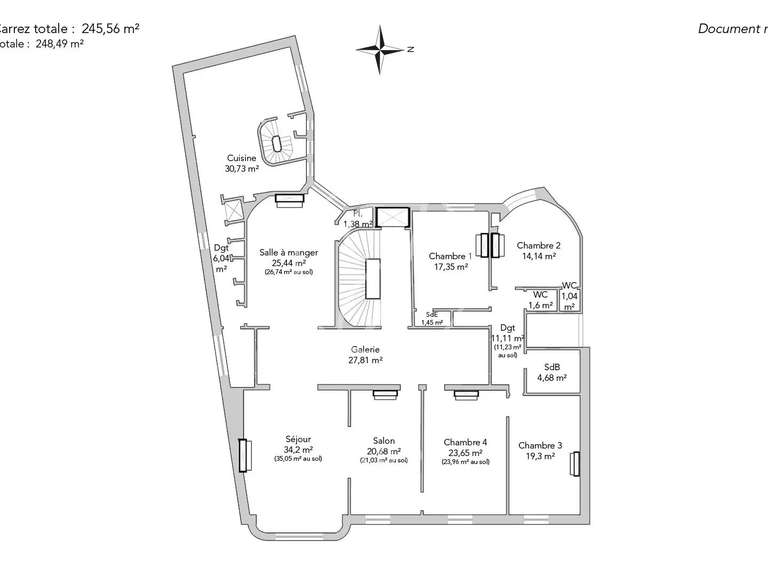 Appartement Paris 9e - 5 chambres - 248m²