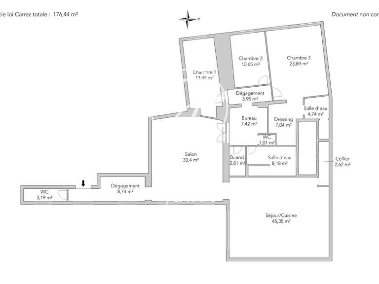 Appartement Paris 9e - 3 chambres - 176m²