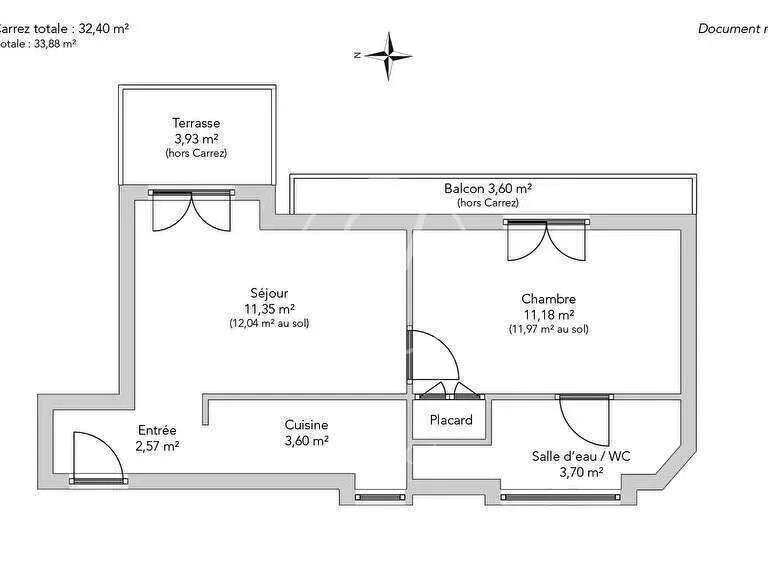 Appartement Paris 9e - 1 chambre - 33m²