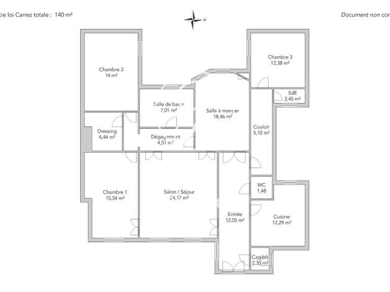 Appartement Paris 9e - 3 chambres - 141m²