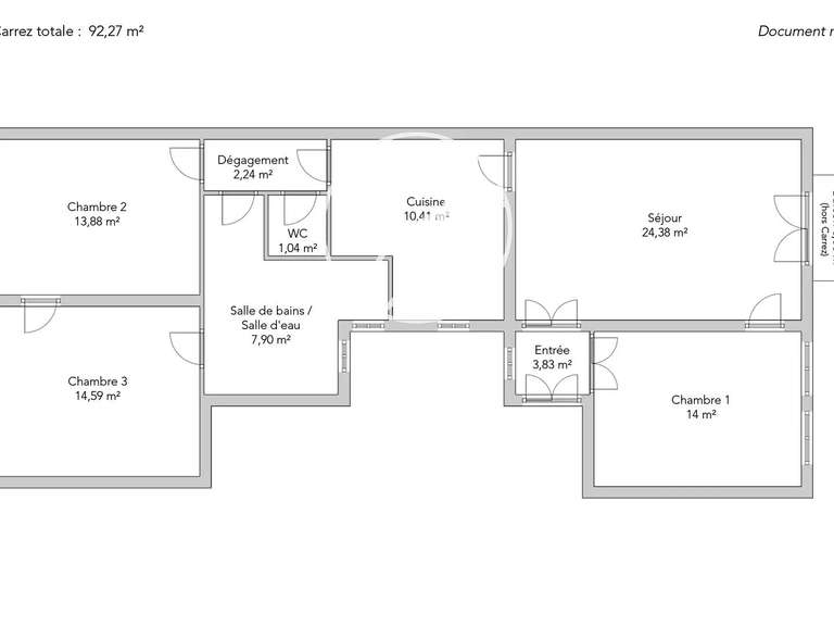 Appartement Paris 9e - 3 chambres - 92m²