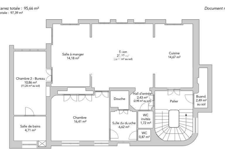 Appartement Paris 9e - 2 chambres - 97m²