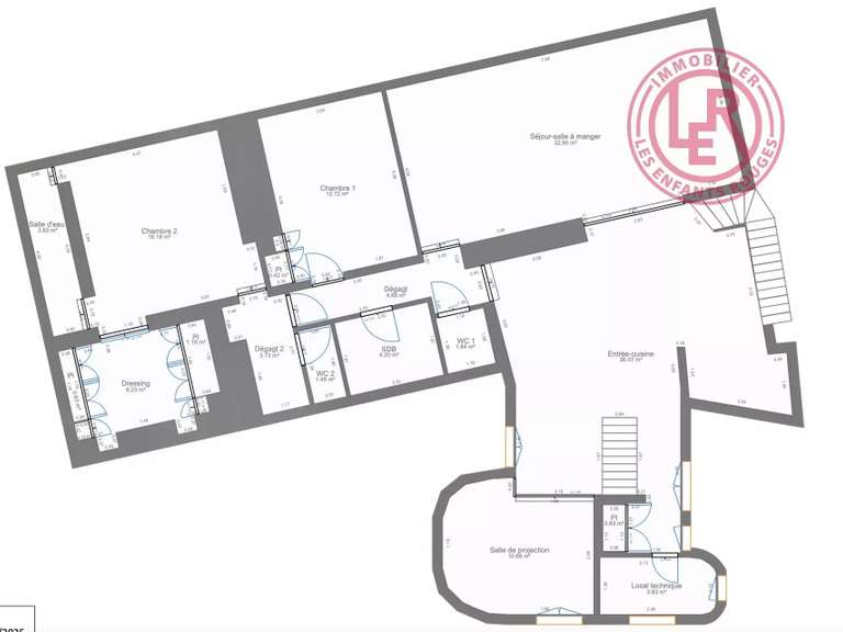 Appartement Paris 9e - 2 chambres - 132m²