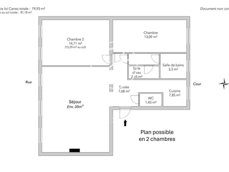 Appartement Paris 9e - 3 chambres - 81m²
