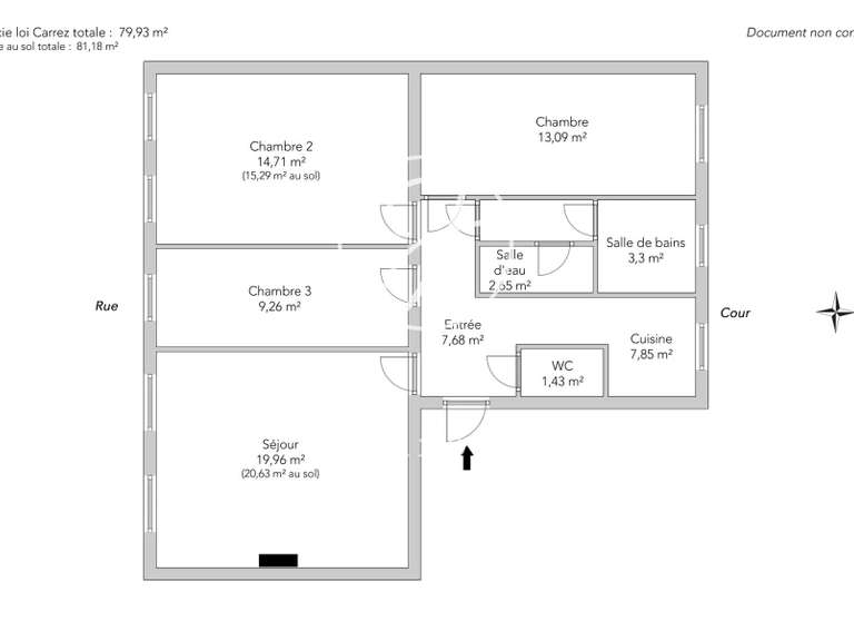 Appartement Paris 9e - 3 chambres - 81m²