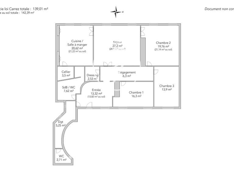 Appartement Paris 9e - 3 chambres - 142m²