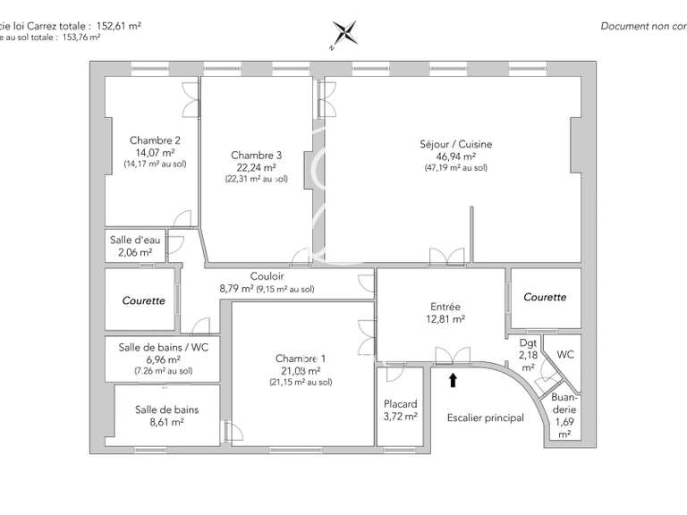 Appartement Paris 9e - 3 chambres - 153m²