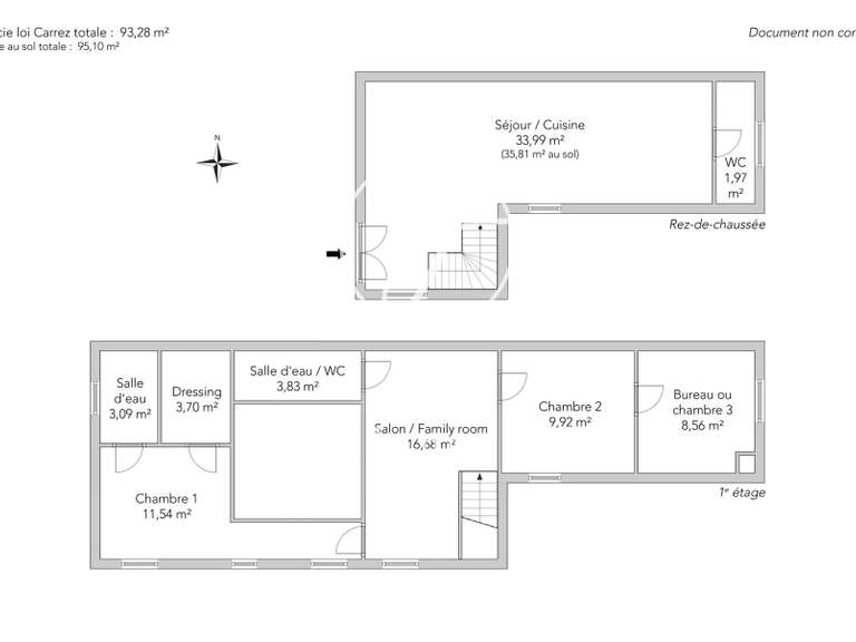 Appartement Paris 9e - 3 chambres - 95m²