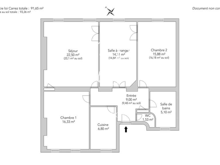 Appartement Paris 9e - 2 chambres - 93m²