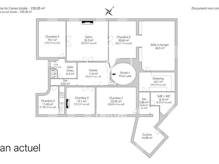 Appartement Paris 9e - 5 chambres - 239m²