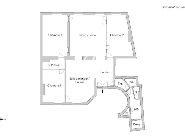 Appartement Paris 9e - 3 chambres - 121m²