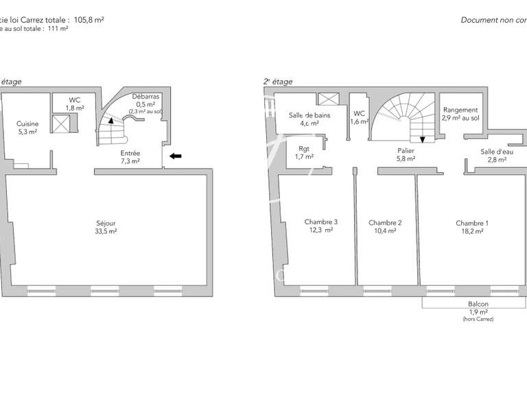 Appartement Paris 9e - 4 chambres - 112m²