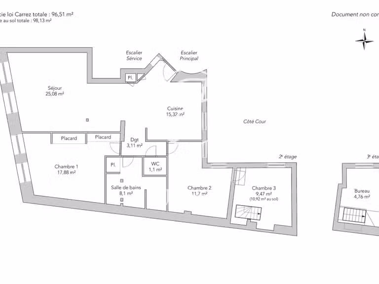Appartement Paris 9e - 3 chambres - 98m²