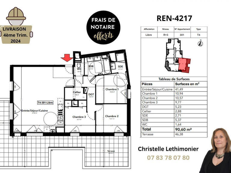 Vente Appartement Rennes - 3 chambres