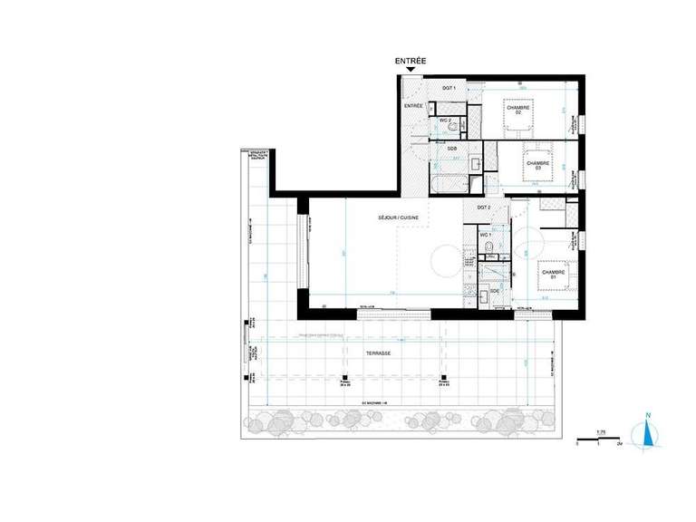 Appartement Saint-Clément-de-Rivière - 3 chambres - 107m²