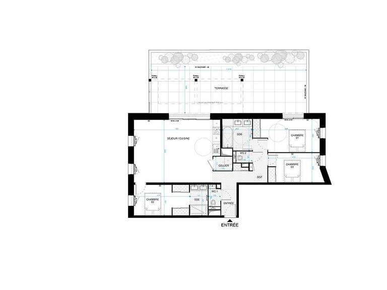 Appartement Saint-Clément-de-Rivière - 3 chambres - 102m²