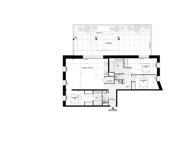 Appartement Saint-Clément-de-Rivière - 3 chambres - 102m²