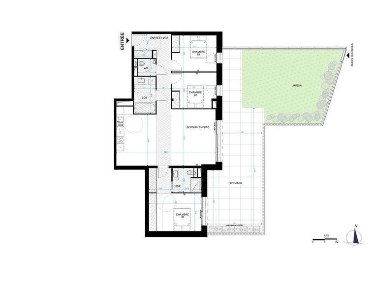 Appartement Saint-Clément-de-Rivière - 3 chambres - 100m²