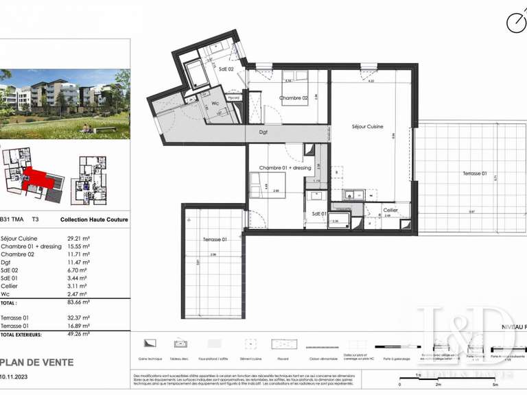 Appartement Saint-Jean-de-Védas - 2 chambres - 84m²