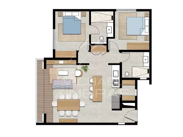 Appartement avec Vue sur mer Saint-Leu - 3 chambres - 142m²