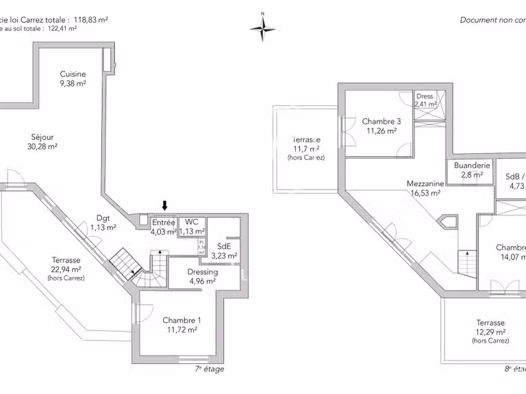 Appartement Saint-Ouen-sur-Seine - 3 chambres - 122m²