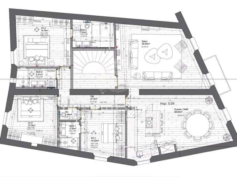 Appartement Saint-Tropez - 3 chambres - 150m²