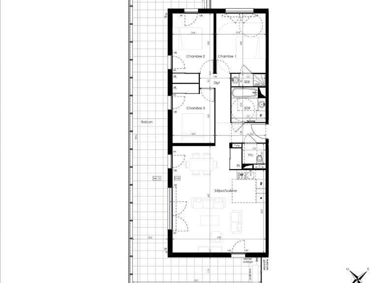 Appartement Sète - 3 chambres - 89m²
