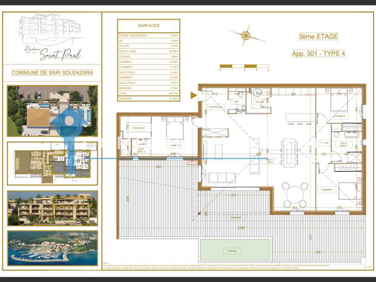 Appartement avec Vue sur mer Solenzara - 3 chambres - 137m²