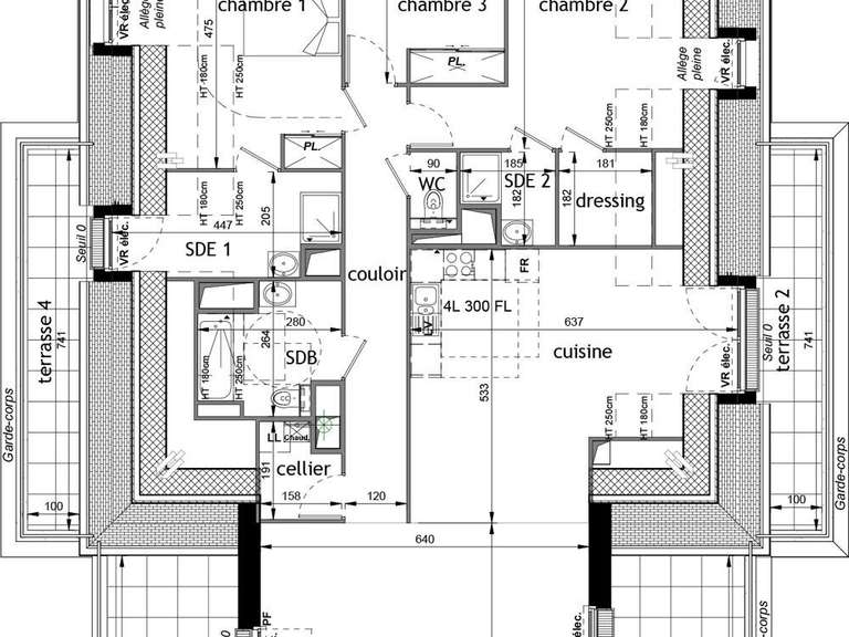 Appartement Tours - 3 chambres - 158m²