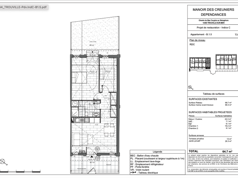 Appartement Trouville-sur-Mer - 2 chambres - 61m²
