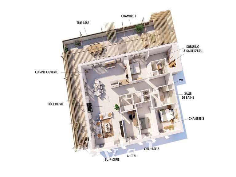 Appartement Uzès - 3 chambres - 129m²