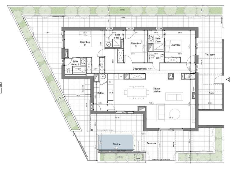 Appartement Uzès - 3 chambres - 128m²