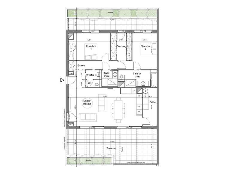 Appartement Uzès - 2 chambres - 101m²