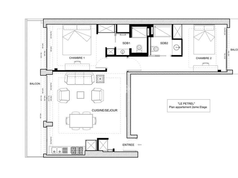 Appartement Valdallière - 2 chambres - 95m²